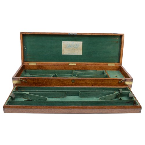 135 - J. Purdey, 314½ Oxford Street, London, a 19th century oak cased and brass mounted double 28 gauge sh... 