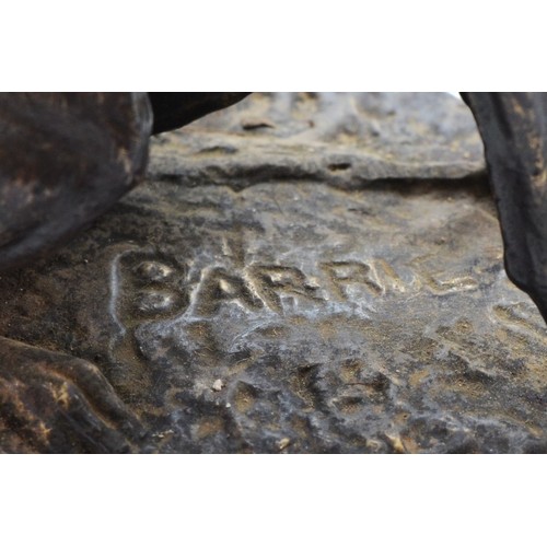 161 - After Barrie, a bronze sculpture of a seated greyhound, signed BARRIE, raised on a marble base, 20cm