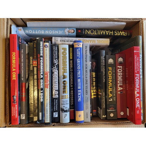 7 - A collection of car related literature, to include books on Formula 1, motorsport biographies from N... 