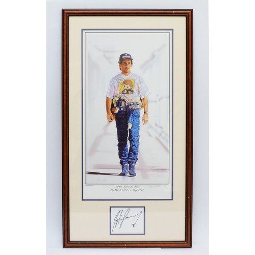 22 - Ayrton Senna de Silva, limited edition print by Martin Smith, 117/300, with blind stamp, signed by t... 