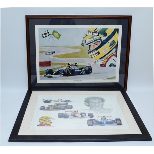 23 - Ayrton Senna a limited edition print, by Andrea Clarkson, 252/1000, signed by the artist, 58 x 79cm ... 