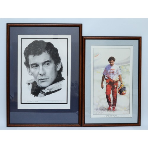 24 - Ayrton Senna, limited edition print by Martin Smith for Sport Art Limited Prints, blind stamp, signe... 