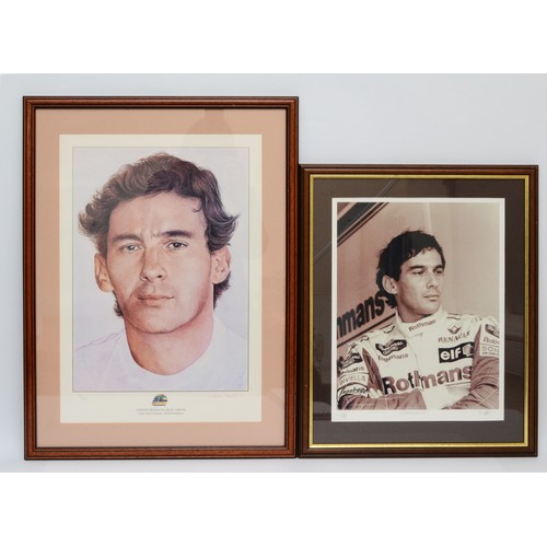 25 - Ayrton Senna, 'Three Times Formula 1 Champion', by Jonathan Roberts, limited edition print, signed b... 