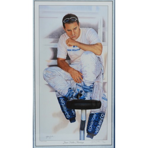 33 - Juan Pablo Montoya, by Martin Smith, limited edition print, signed by the artist, 87/500, 70 x 43cm ... 