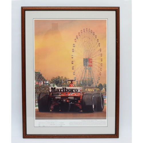 34 - Michael Schumacher, 'Coming Around Again' a limited edition print by David Burk, 295/360, with CoA, ... 