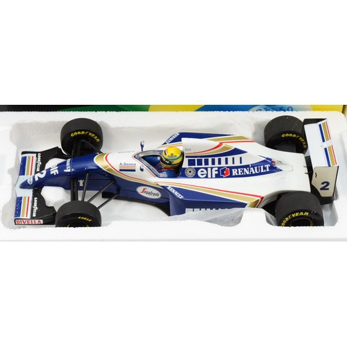 38 - Minichamps, Ayrton Senna Racing Car Collection, scale 1:18 Williams Renault FW16, showcase, boxed. (... 