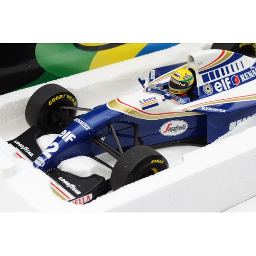 38 - Minichamps, Ayrton Senna Racing Car Collection, scale 1:18 Williams Renault FW16, showcase, boxed. (... 