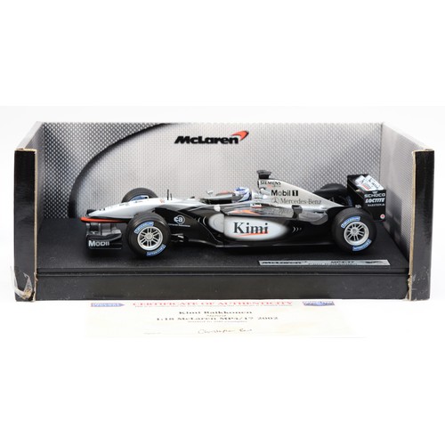 44 - Hot Wheels, Kimi Raikkonen, McLaren MP4-17, limited edition of 500, scale 1:18, CoA, box. (1 item)