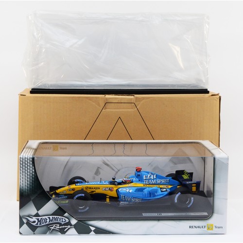 49 - Hot Wheels Racing, Fernando Alonso, Renault R25, scale 1:18, box with display stand and case. (1 ite... 