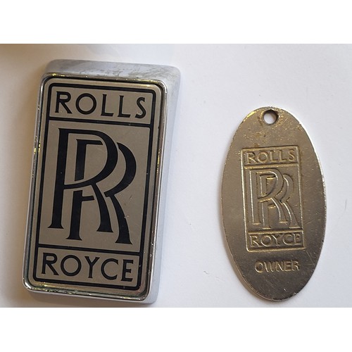 70 - Rolls Royce Badge, Small Spirit of Ecstasy, Key fob. Also a cast iron Michelin Bibendum figure and a... 