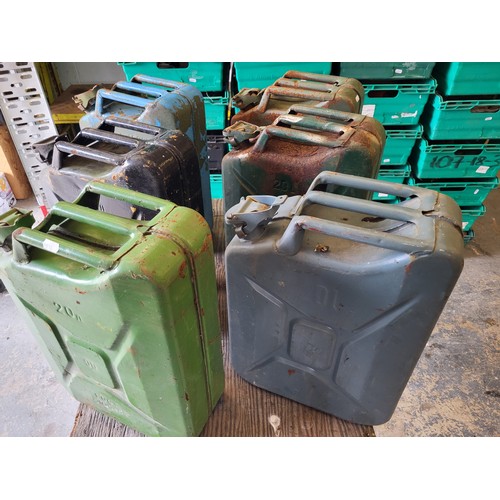 82 - A selection of six 20 litre fuel Jerry Cans. (6 items)