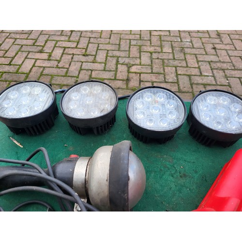 100 - Emergency Beacon and Lights, four LED spotlights, a 12v rotating orange beacon, an inspection lamp, ... 