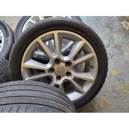 133 - Alloy Wheels, a set of five, for Vauxhall five stud. with 225/45/17 tyres. (5 items)