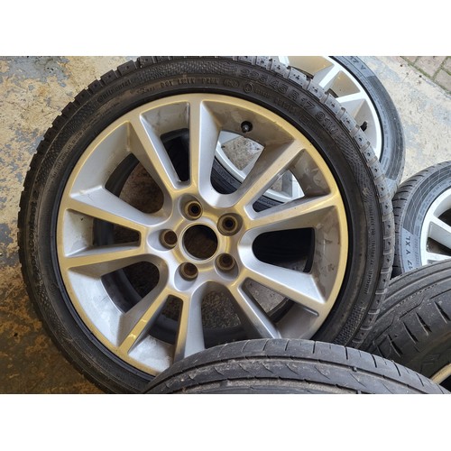 133 - Alloy Wheels, a set of five, for Vauxhall five stud. with 225/45/17 tyres. (5 items)