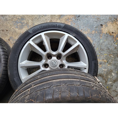 133 - Alloy Wheels, a set of five, for Vauxhall five stud. with 225/45/17 tyres. (5 items)