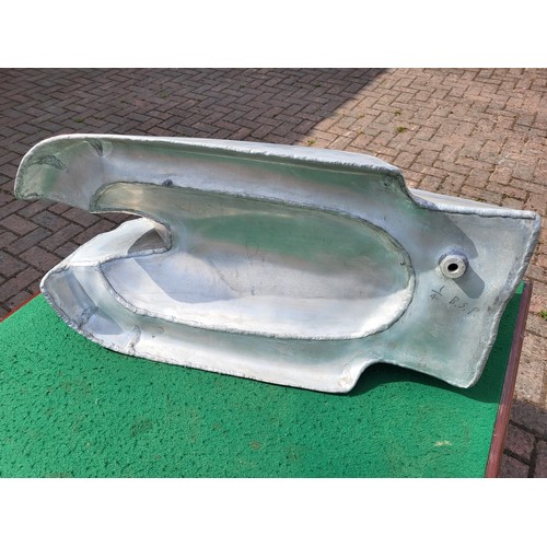 144 - A Manx style hand crafted alloy petrol tank, un-polished natural worked finish, with top breather tu... 