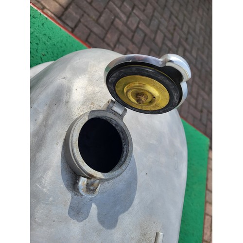 144 - A Manx style hand crafted alloy petrol tank, un-polished natural worked finish, with top breather tu... 