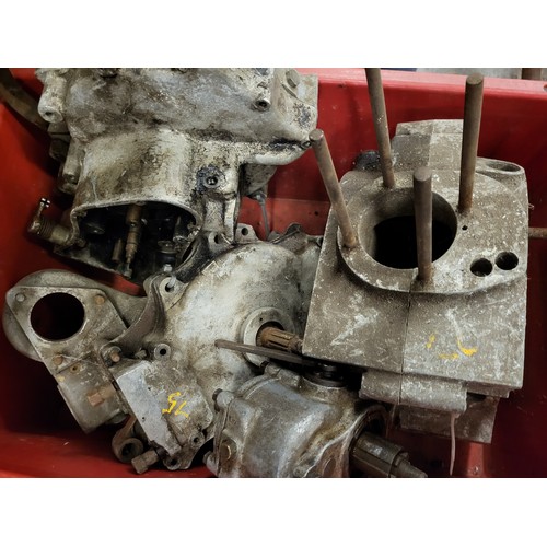 158 - Velocette Gearbox with Velocette Crankcase, also two further crankcases, make unknown