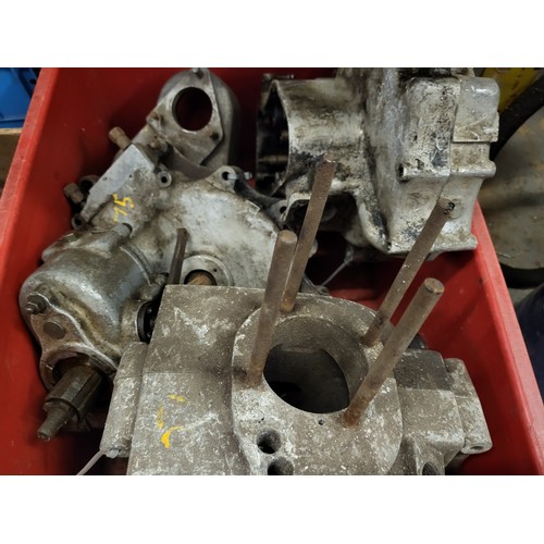 158 - Velocette Gearbox with Velocette Crankcase, also two further crankcases, make unknown