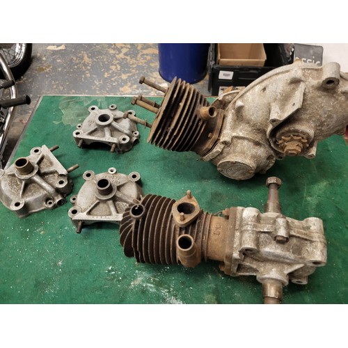 160 - Two Villiers Engines, and three further Villiers crankcases