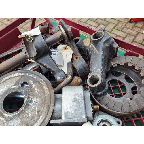 195 - Assorted Motorcycle Spares, including two sets of wheels, two sets of fork legs, a James / Francis B... 