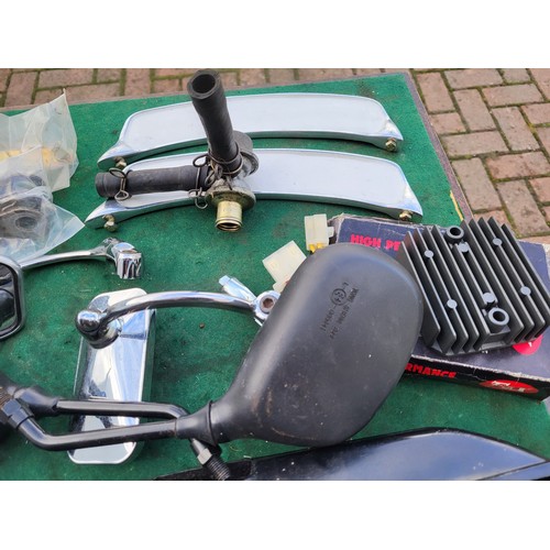 197 - Motorcycle Spares, to include Kawasaki Z650 Carburettor parts, two pairs of indicators, two pairs of... 