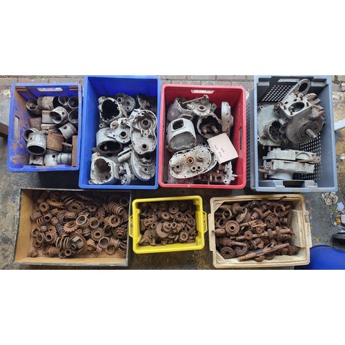 201 - Pre-War BSA Spares, A selection of crankcases, gearbox cases and internals,. pistons (Seven Boxes)