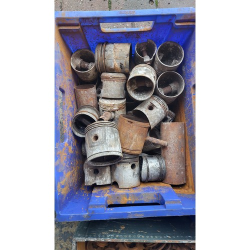 201 - Pre-War BSA Spares, A selection of crankcases, gearbox cases and internals,. pistons (Seven Boxes)