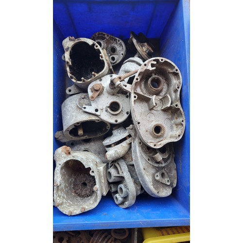 201 - Pre-War BSA Spares, A selection of crankcases, gearbox cases and internals,. pistons (Seven Boxes)