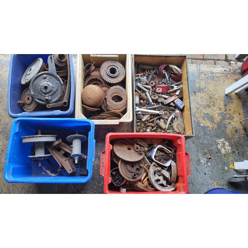 204 - Pre-War BSA Spares, including brake and clutch components, various smaller items, 2x hubs. (Five Cra... 