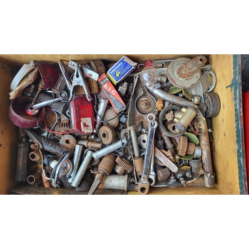 204 - Pre-War BSA Spares, including brake and clutch components, various smaller items, 2x hubs. (Five Cra... 