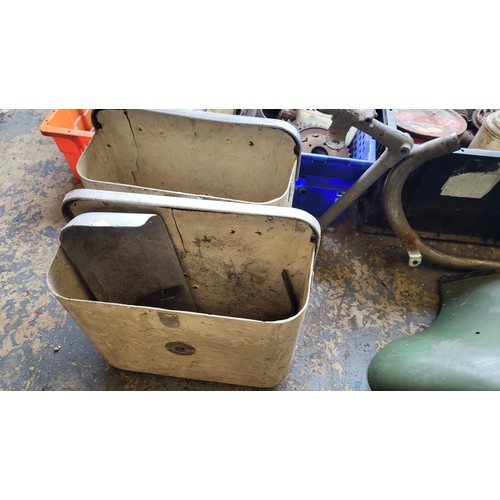 205 - Motorcycle Spares, Mainly BSA. A large lot Including a frame (no ID) seat frames, springer suspensio... 