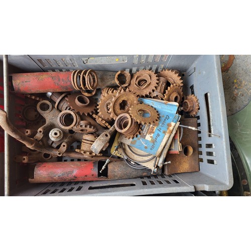 205 - Motorcycle Spares, Mainly BSA. A large lot Including a frame (no ID) seat frames, springer suspensio... 