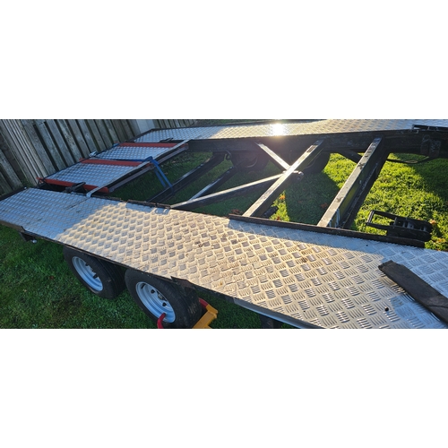 208 - A Trailerload twin axle car transporter, bed 13' x 7.5', new wheels and tyres together with brake co... 