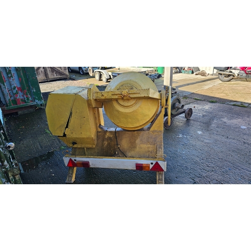 209 - A trailer cement mixer with Petter type PAZ1 engine fitted, drum brakes, unused for many years. (1 i... 