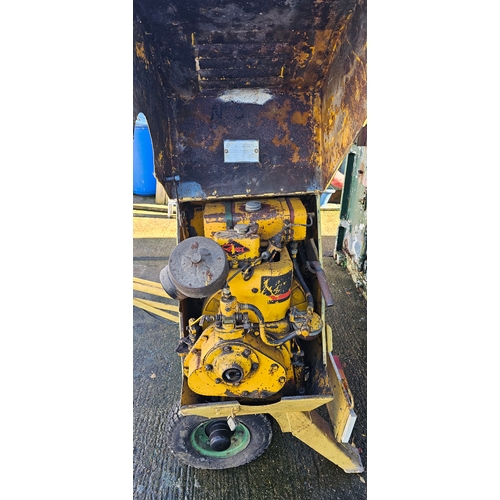 209 - A trailer cement mixer with Petter type PAZ1 engine fitted, drum brakes, unused for many years. (1 i... 