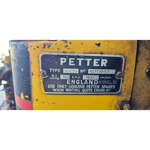 209 - A trailer cement mixer with Petter type PAZ1 engine fitted, drum brakes, unused for many years. (1 i... 