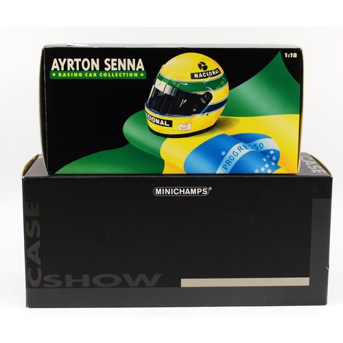 39 - Minichamps, Ayrton Senna Racing Car Collection, scale 1:18 Lotus Renault 97T, 1985, showcase, boxed.... 