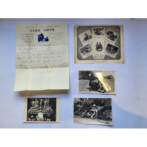 63 - British Motorcycle Rider Autographs, including a signed photograph of Geoff Duke, a photograph of Le... 