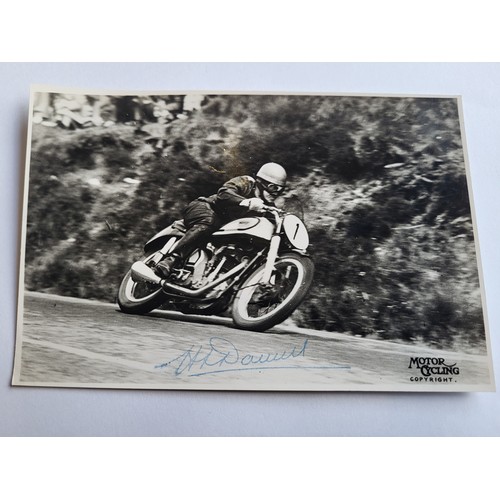 63 - British Motorcycle Rider Autographs, including a signed photograph of Geoff Duke, a photograph of Le... 