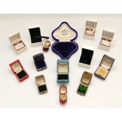 17 - Five Pandora ring boxes, 8 vintage ring boxes and a bracelet box