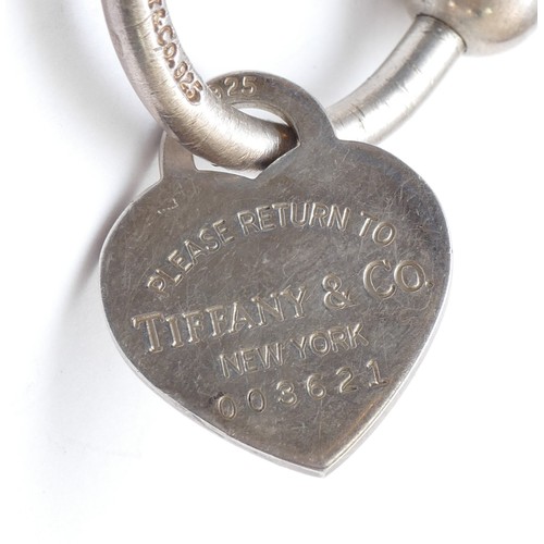 34 - Tiffany & Co, a silver key ring, c.2001, 21gm