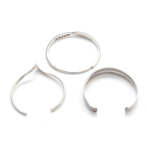 78 - Three 925 silver bangles, 54gm