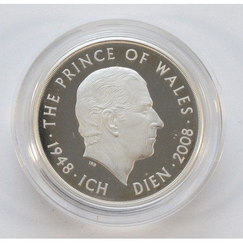 108 - Royal Mint, a double headed Prince of Wales and Queen Elizabeth II silver proof Piedfort coin