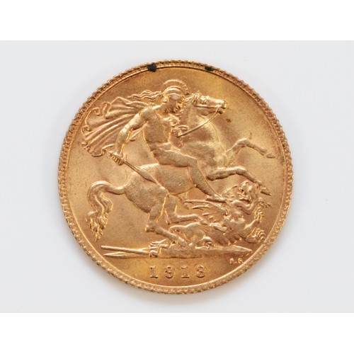 115 - George VI, half sovereign, 1913