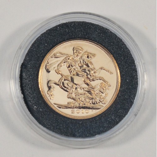 117 - Royal Mint, a 2010 gold proof Sovereign in a plastic case