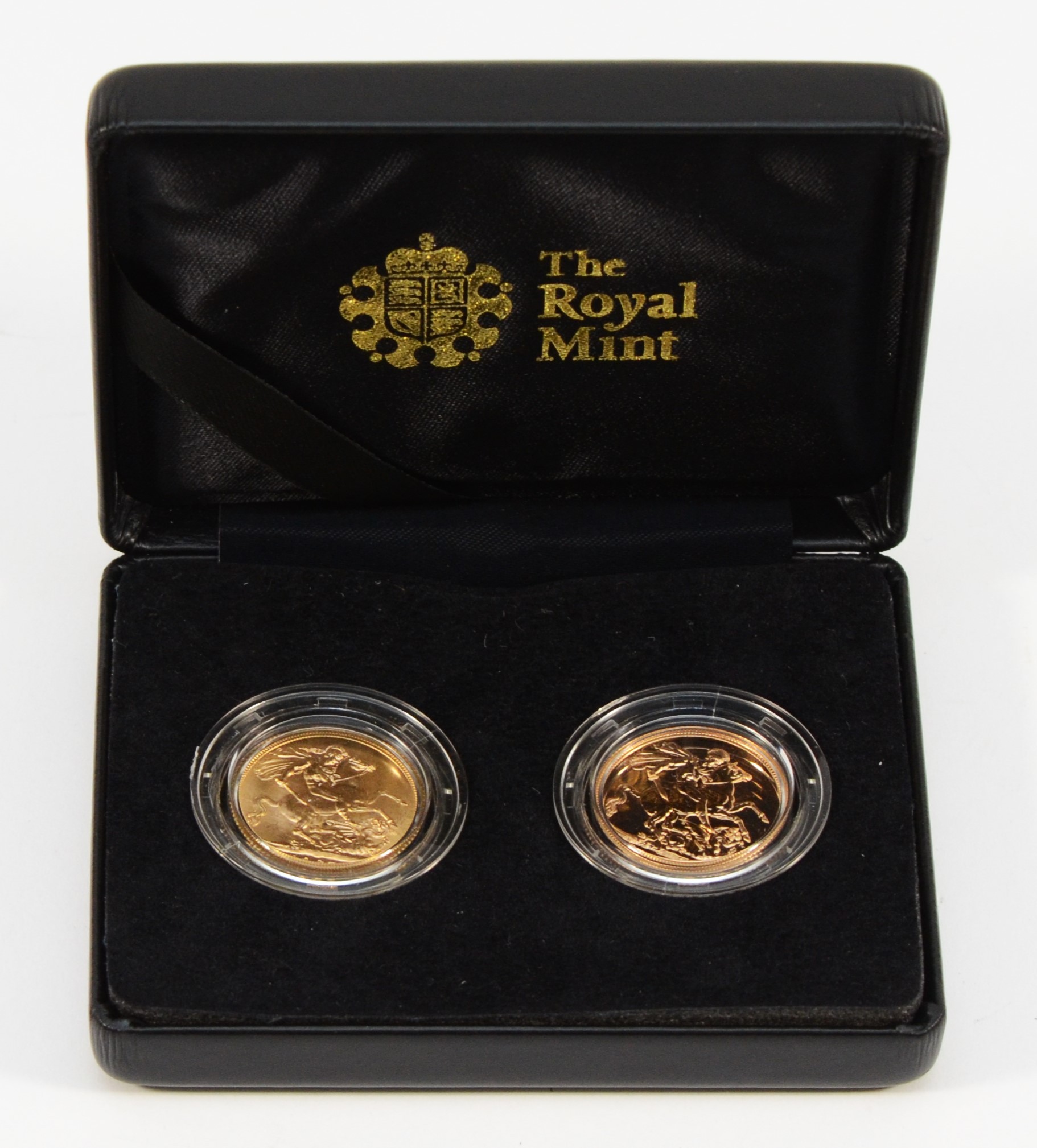 Royal Mint, a 1967 and a 2017 double gold proof Sovereign in a box