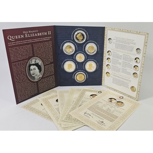 99 - 2016 Queen Elizabeth II 90th Birthday seven coin set, including a 9ct gold coin - Nine Decades Glori... 