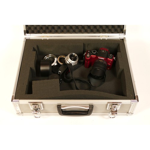 91 - A Panasonic Lumix G2 camera, with 14-42mm lens, along with various M4/3 adaptors including one with ... 