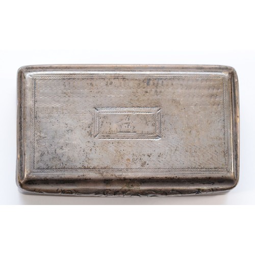 27 - A William IV silver snuff box, by Taylor & Perry, Birmingham 1834, crested, 7.5 x 4.5 x 2.5cm, 77gm